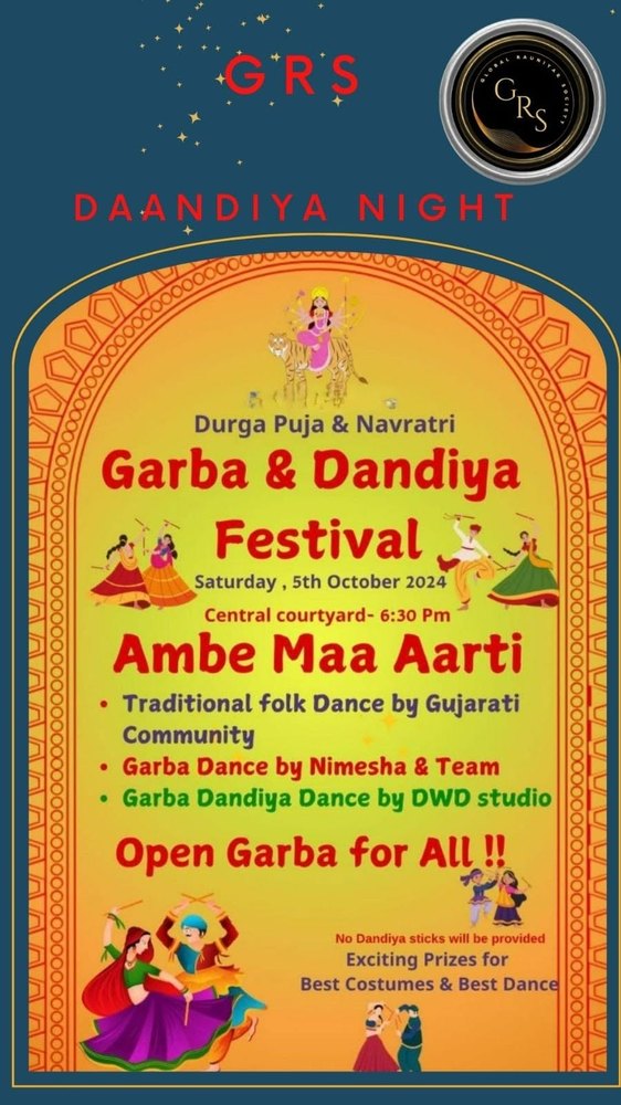 GRS Daandiya Night — Garba & Dandiya Festival invitation
