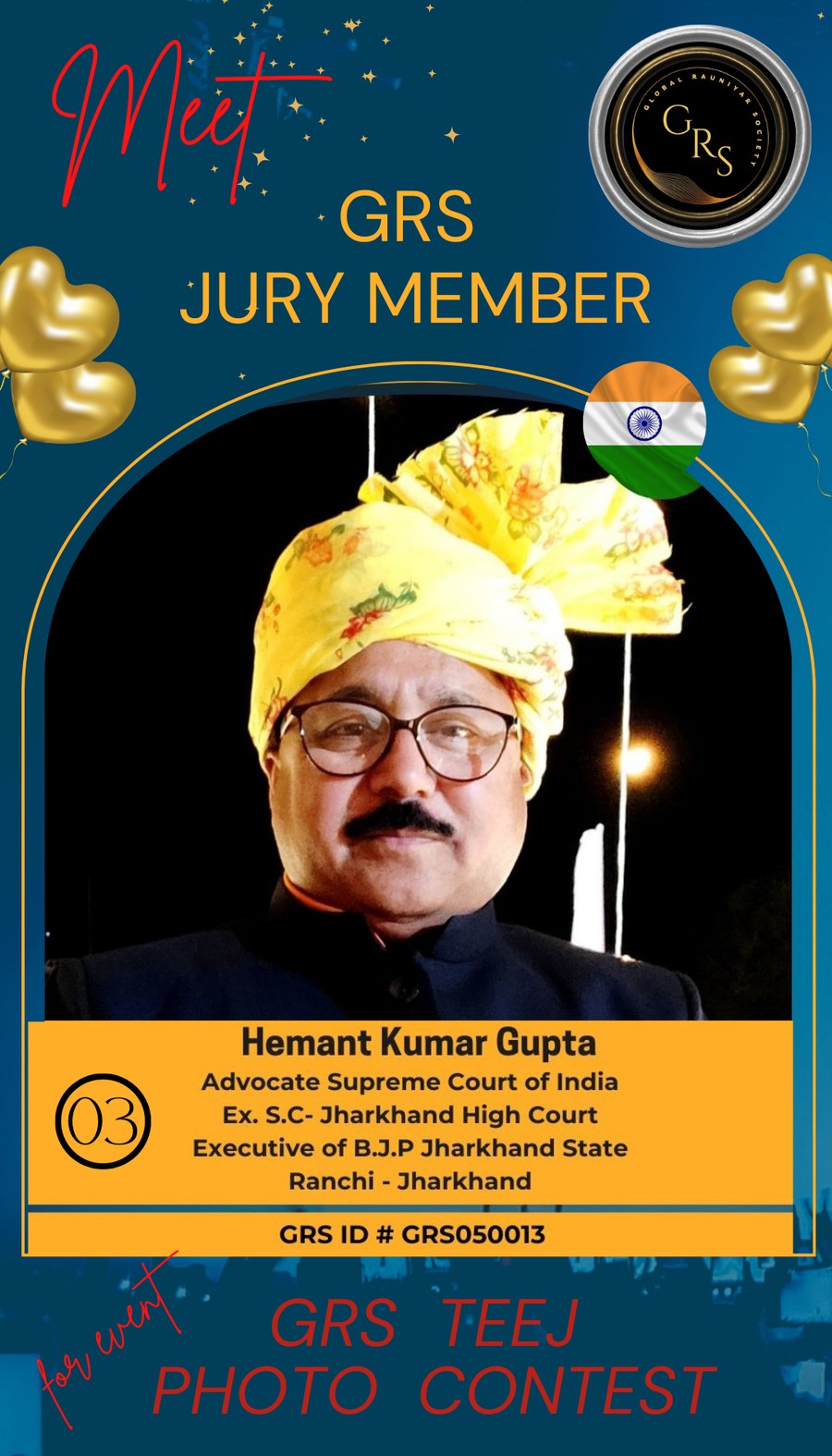 GRS Jury Member 03 — Hemant Kumar Gupta, Advocate Supreme Court of India