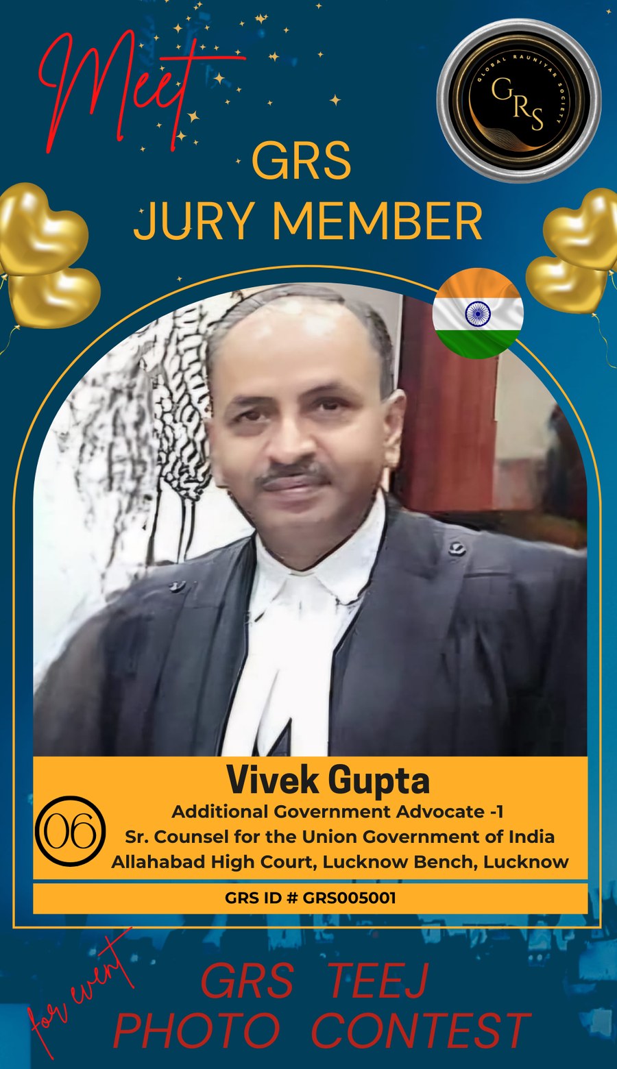 GRS Jury Member 06 — Vivek Gupta, Additional Government Advocate