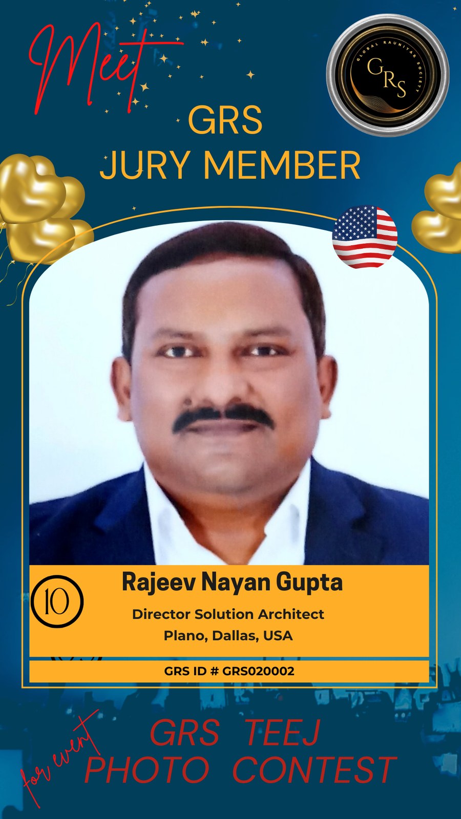 GRS Jury Member 10 — Rajeev Nayan Gupta, Director Solution Architect