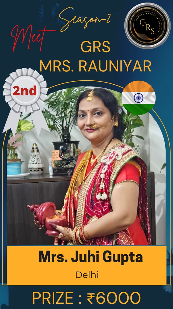 Mrs. Rauniyar Season 2 — 2nd Winner — Juhi Gupta, Delhi (Prize ₹6,000)