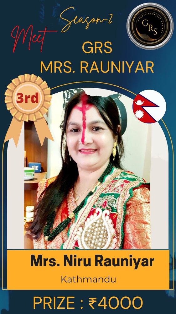 Mrs. Rauniyar Season 2 — 3rd Winner — Niru Rauniyar, Kathmandu (Prize ₹4,000)