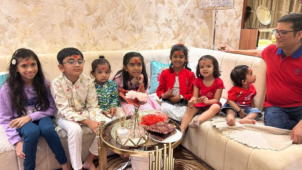 The children with their Tika blessings