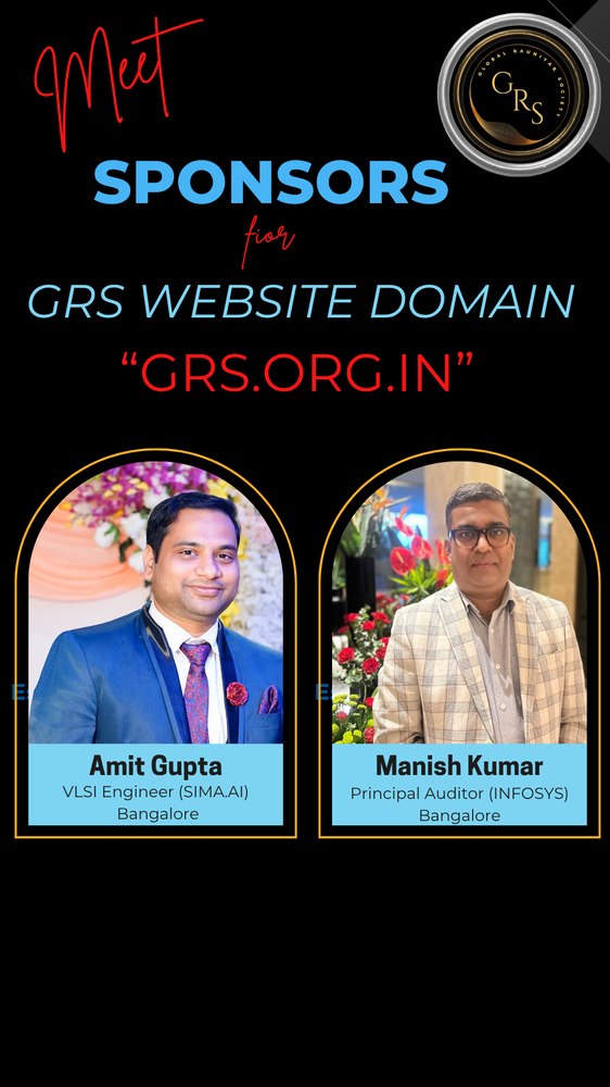 Sponsor of the GRS website domain grs.org.in — with Manish Kumar