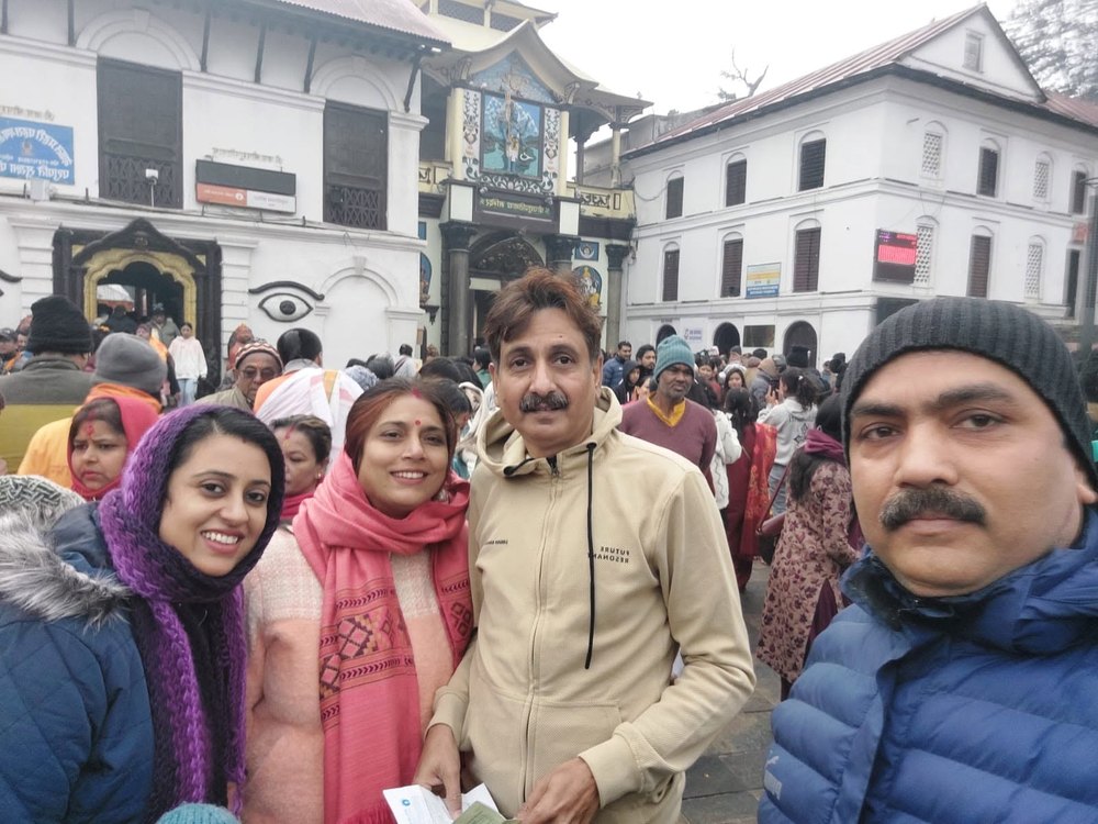 Hariom Gupta at Pashupatinath Temple, Kathmandu