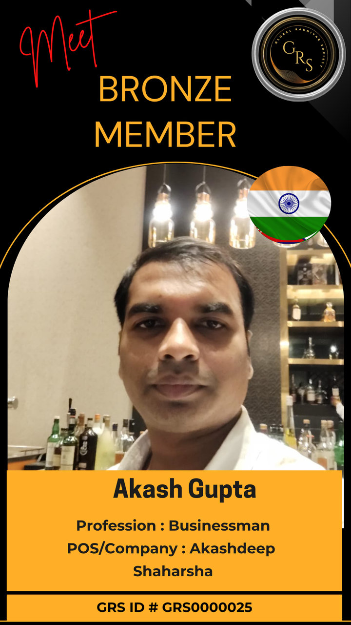 Akash Gupta — GRS Bronze Member ID Card