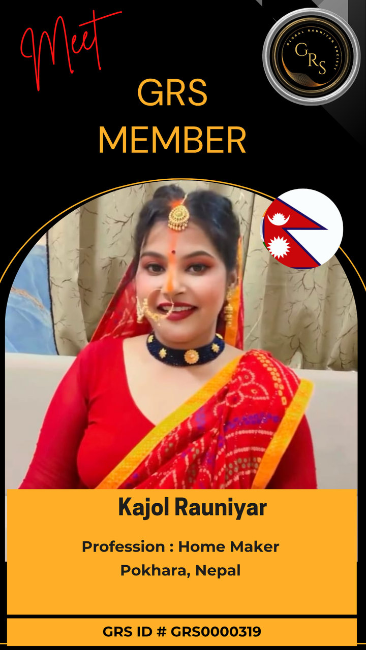 Kajol Rauniyar — GRS Bronze Member ID Card