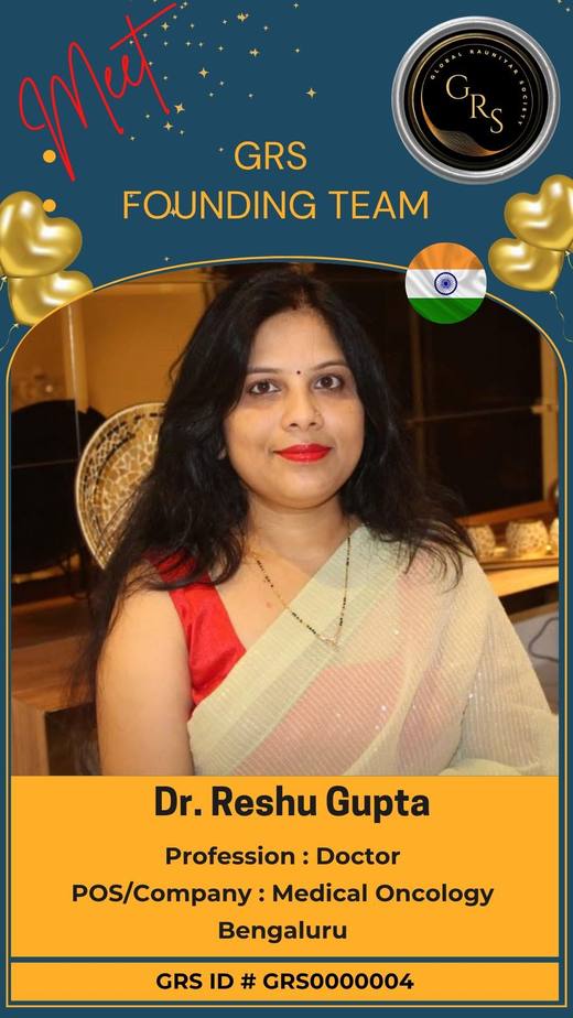 Dr. Reshu Gupta — GRS Founding Team