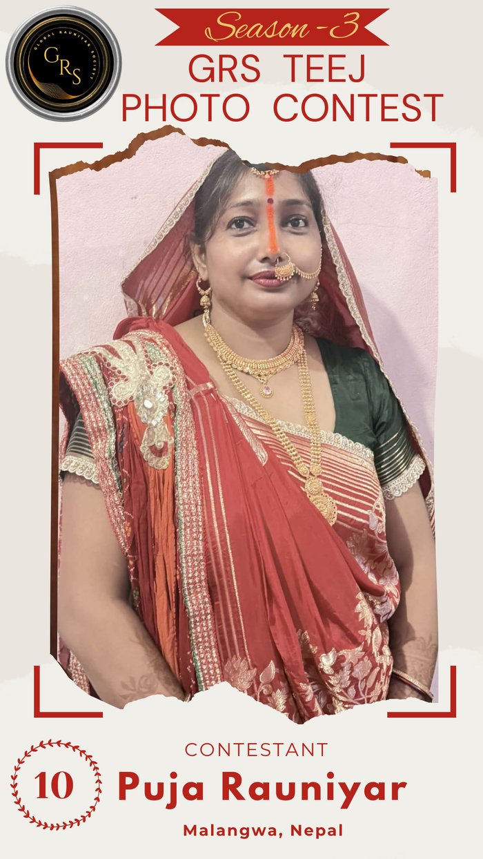 Puja Rauniyar — Mrs. GRS's TEEJ Photo Contest Season-3 Contestant