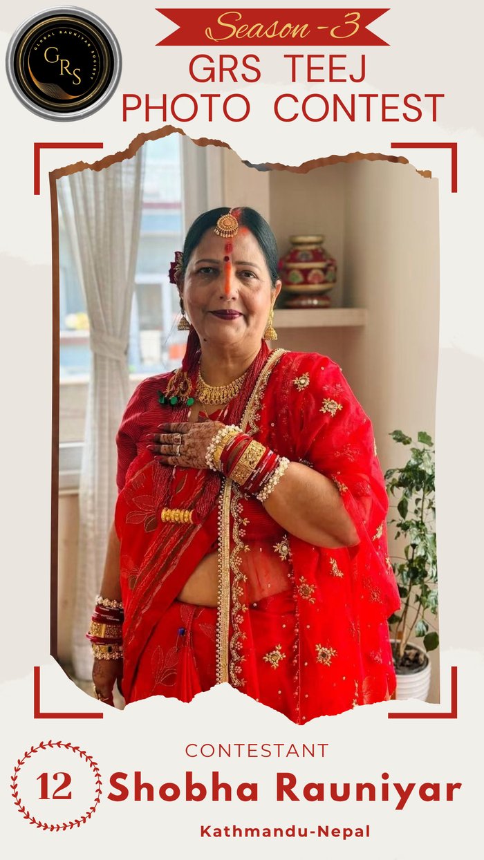 Shobha Rauniyar — Mrs. GRS's TEEJ Photo Contest Season-3 Contestant