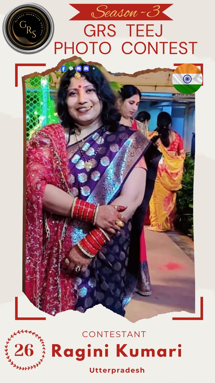 Ragini Kumari — Mrs. GRS's TEEJ Photo Contest Season-3 Contestant