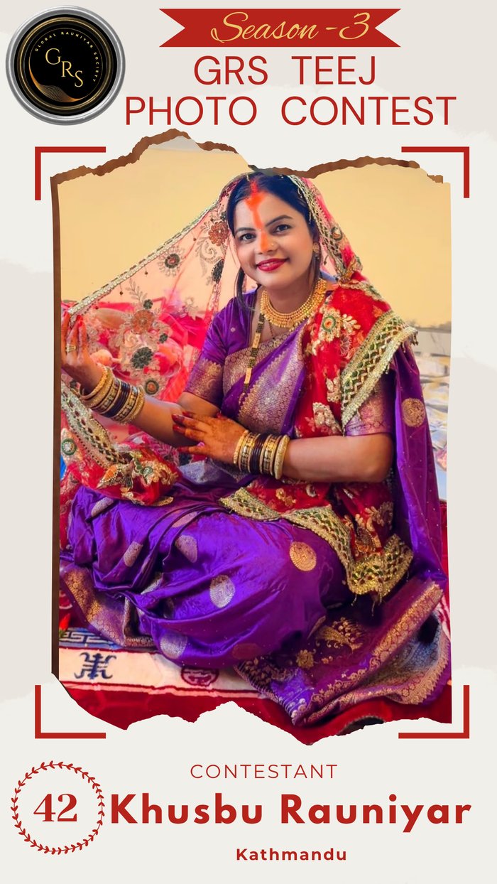 Khusbu Rauniyar — Mrs. GRS's TEEJ Photo Contest Season-3 Contestant
