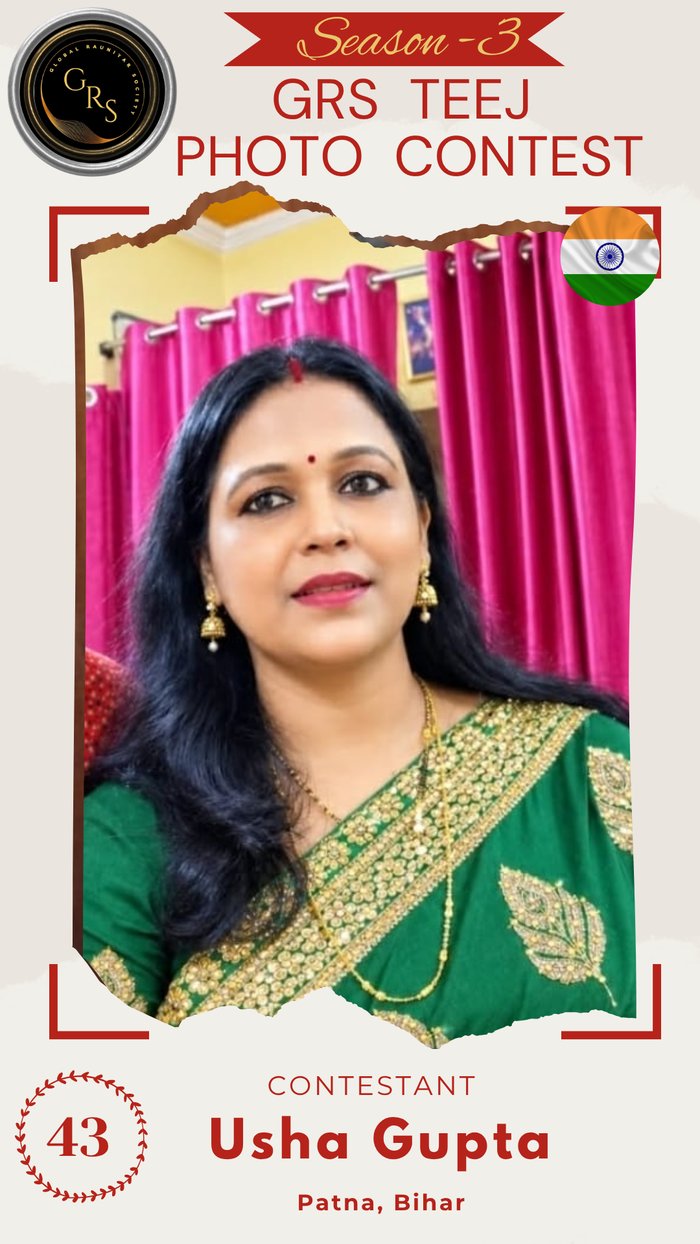 Usha Gupta — Mrs. GRS's TEEJ Photo Contest Season-3 Contestant