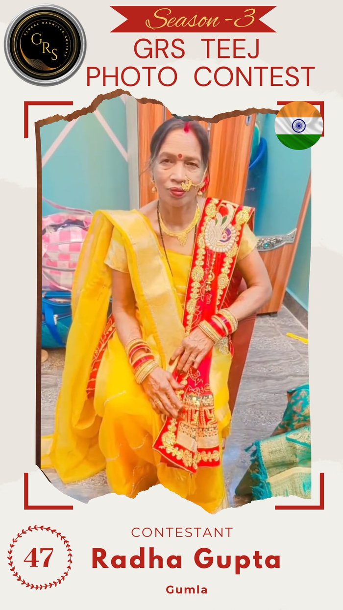 Radha Gupta — Mrs. GRS's TEEJ Photo Contest Season-3 Contestant