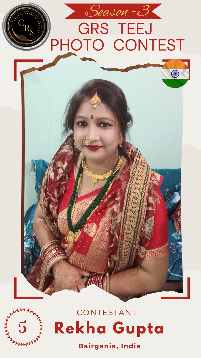 Rekha Gupta — Mrs. GRS's TEEJ Photo Contest Season-3 Contestant