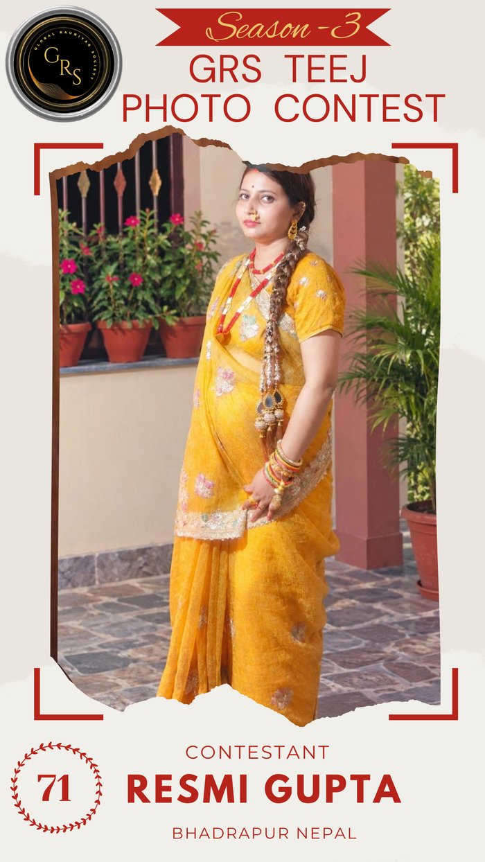 Resmi Gupta — Mrs. GRS's TEEJ Photo Contest Season-3 Contestant