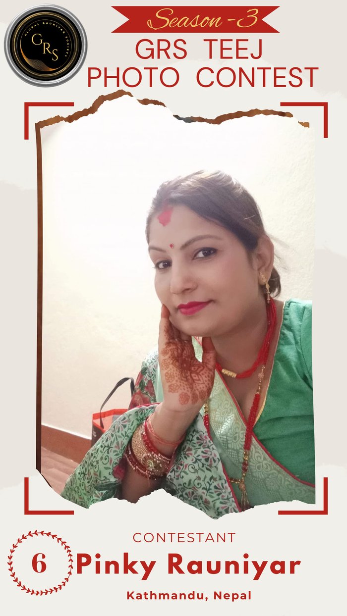 Pinky Rauniyar — Mrs. GRS's TEEJ Photo Contest Season-3 Contestant