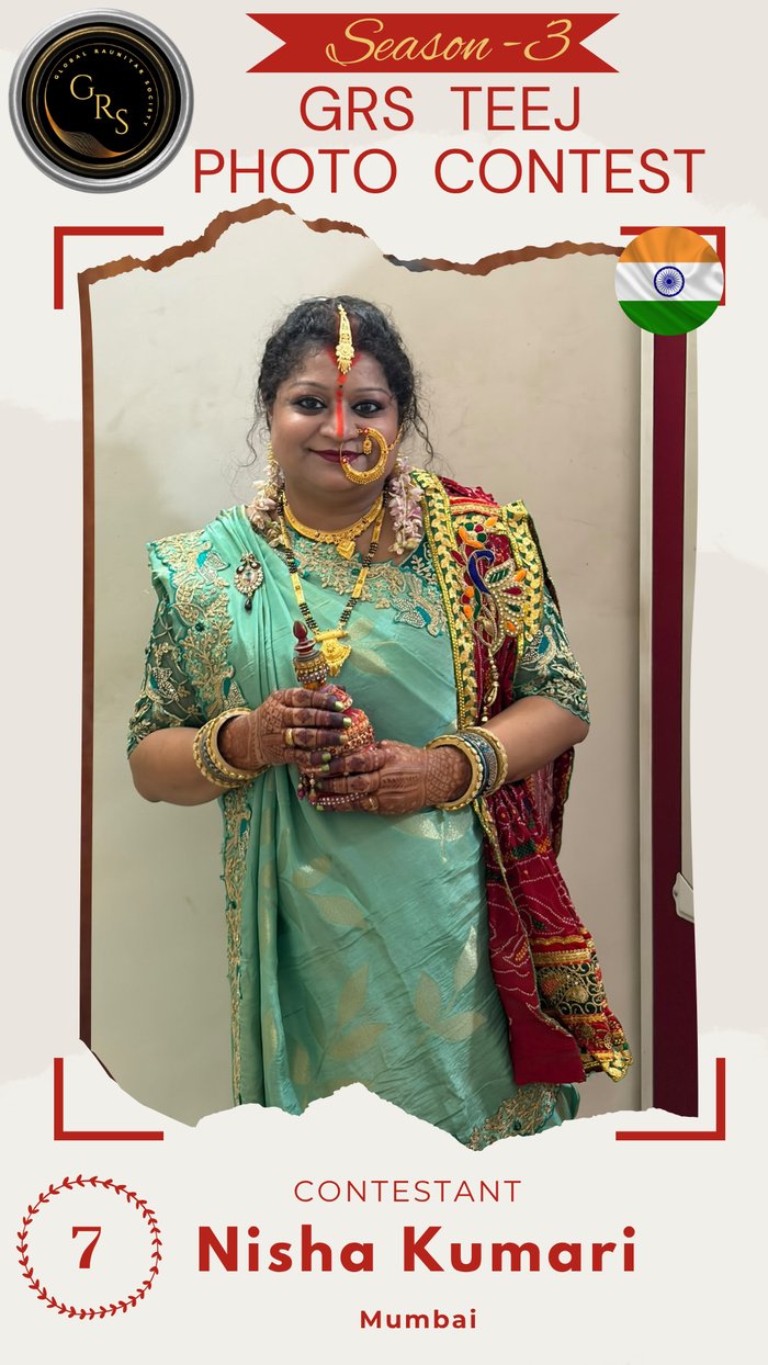 Nisha Kumari — Mrs. GRS's TEEJ Photo Contest Season-3 Contestant