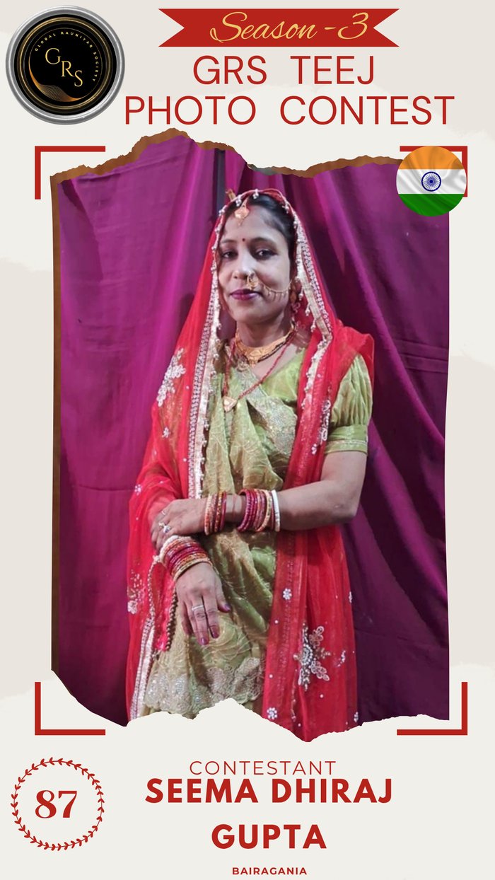 Seema Dhiraj Gupta — Mrs. GRS's TEEJ Photo Contest Season-3 Contestant