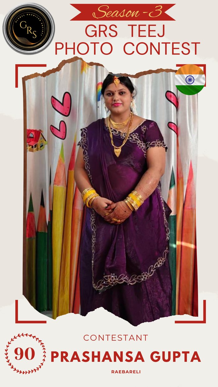 Prashansa Gupta — Mrs. GRS's TEEJ Photo Contest Season-3 Contestant