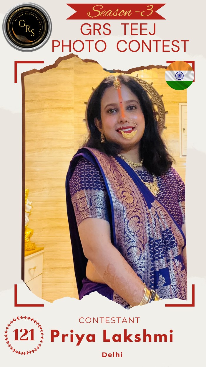 Priya Lakshmi — Mrs. GRS's TEEJ Photo Contest Season-3 Contestant