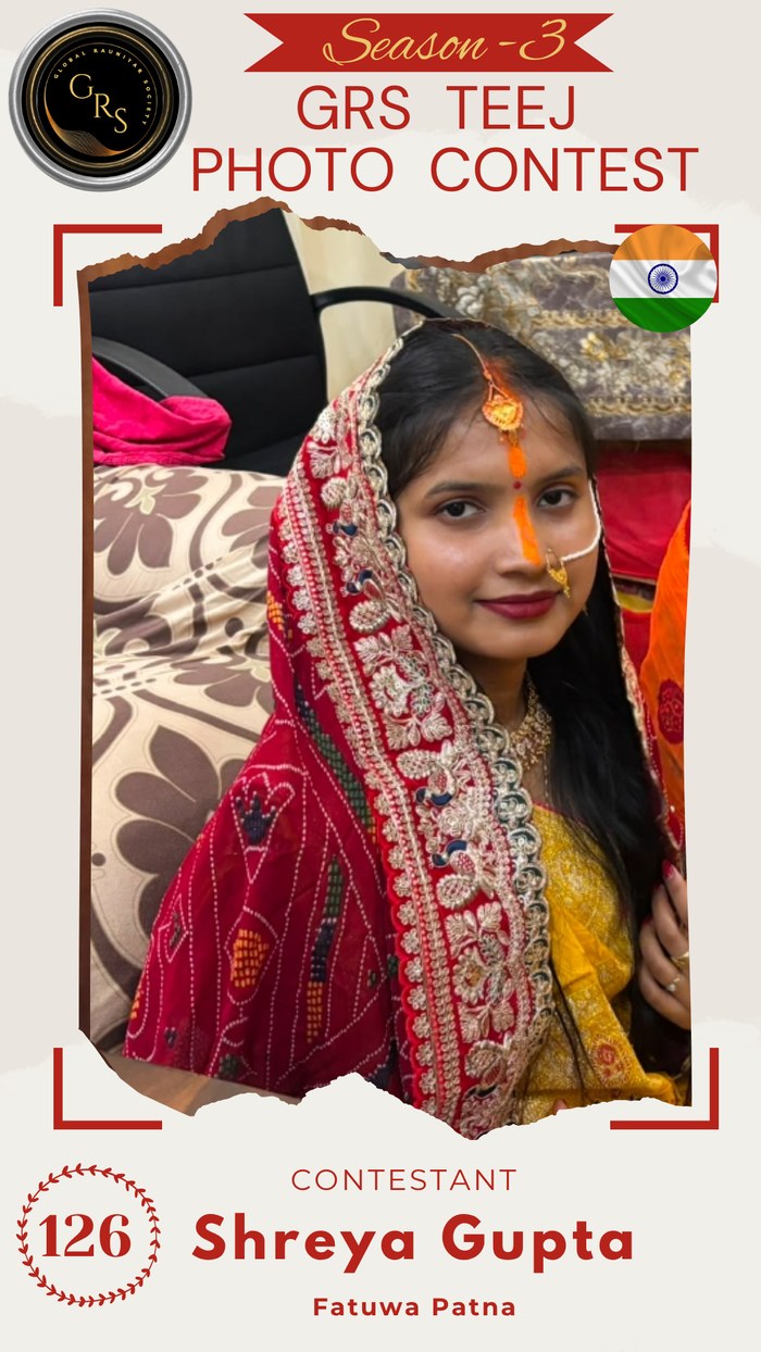 Shreya Gupta — Mrs. GRS's TEEJ Photo Contest Season-3 Contestant