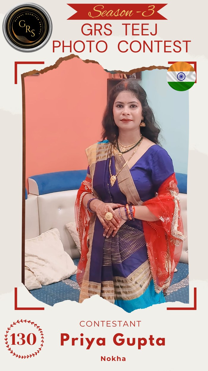 Priya Gupta — Mrs. GRS's TEEJ Photo Contest Season-3 Contestant