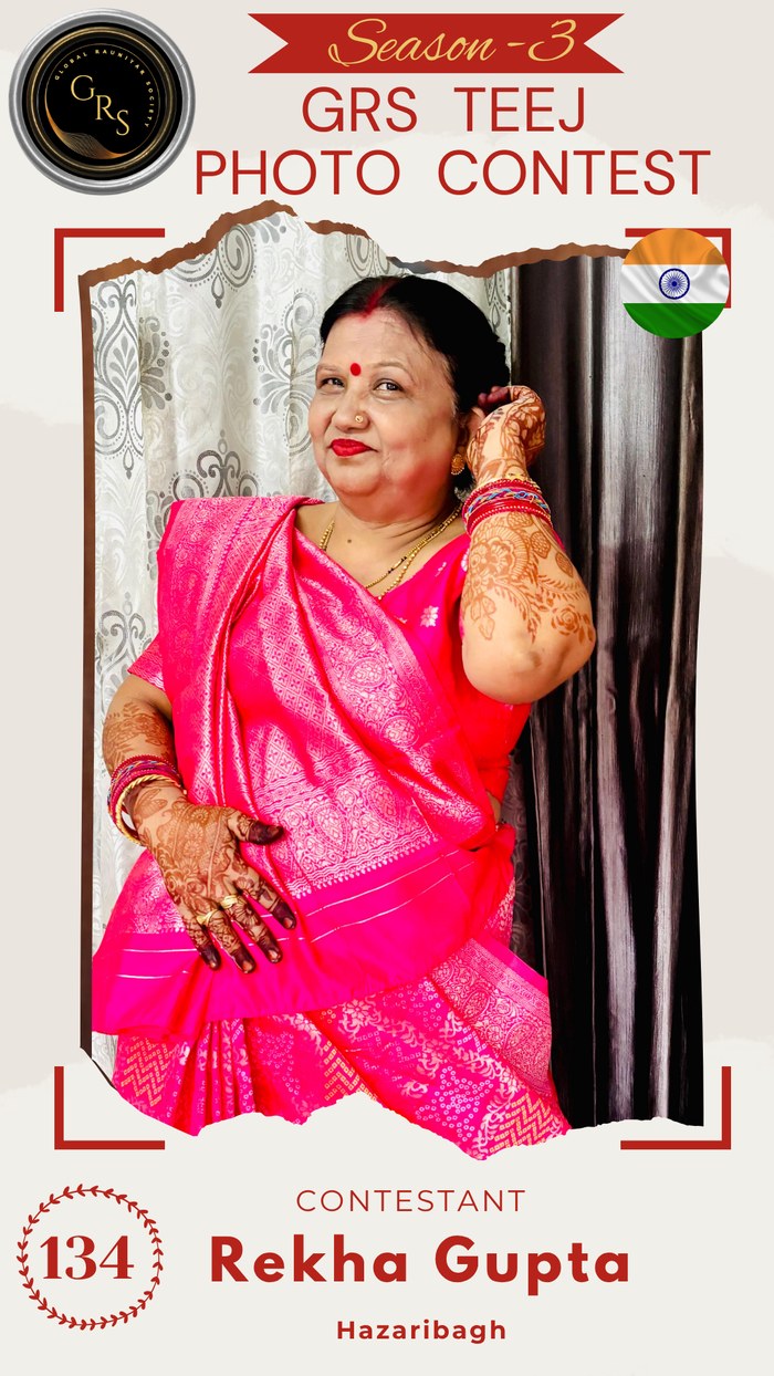 Rekha Gupta — Mrs. GRS's TEEJ Photo Contest Season-3 Contestant
