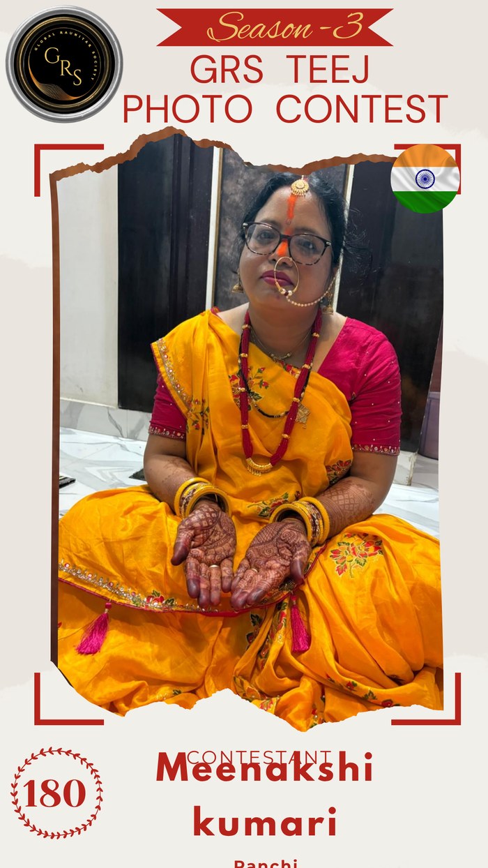 Meenakshi kumari — Mrs. GRS's TEEJ Photo Contest Season-3 Contestant