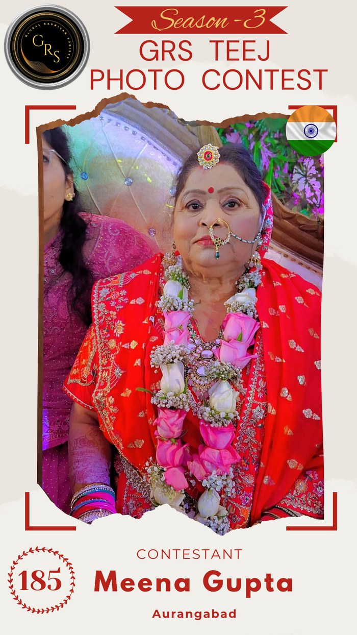 Meena Gupta — Mrs. GRS's TEEJ Photo Contest Season-3 Contestant