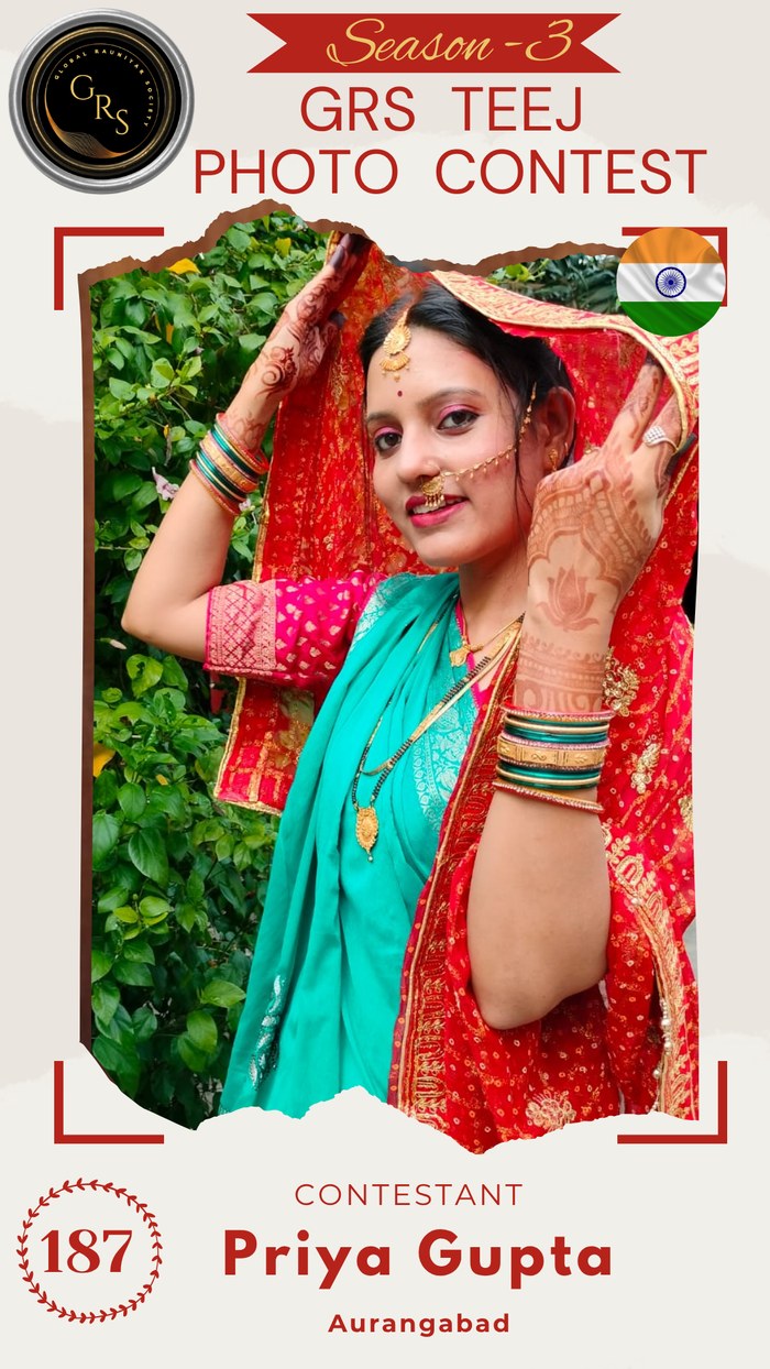 Priya Gupta — Mrs. GRS's TEEJ Photo Contest Season-3 Contestant