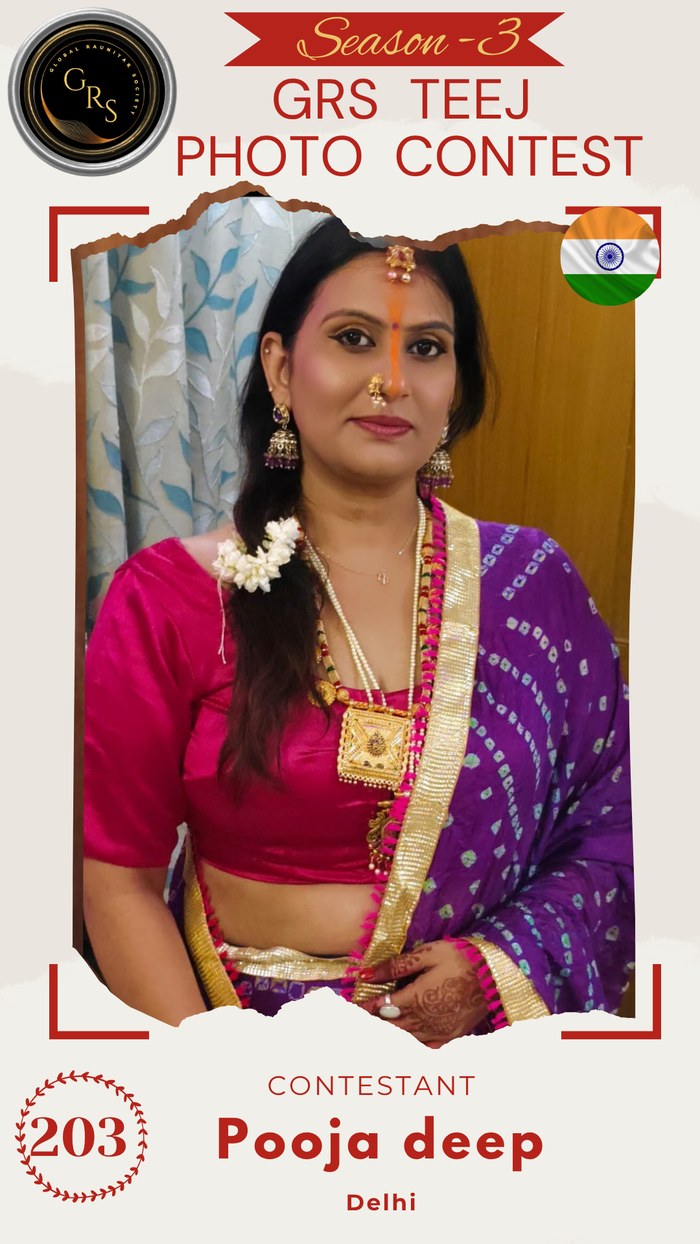 Pooja deep — Mrs. GRS's TEEJ Photo Contest Season-3 Contestant