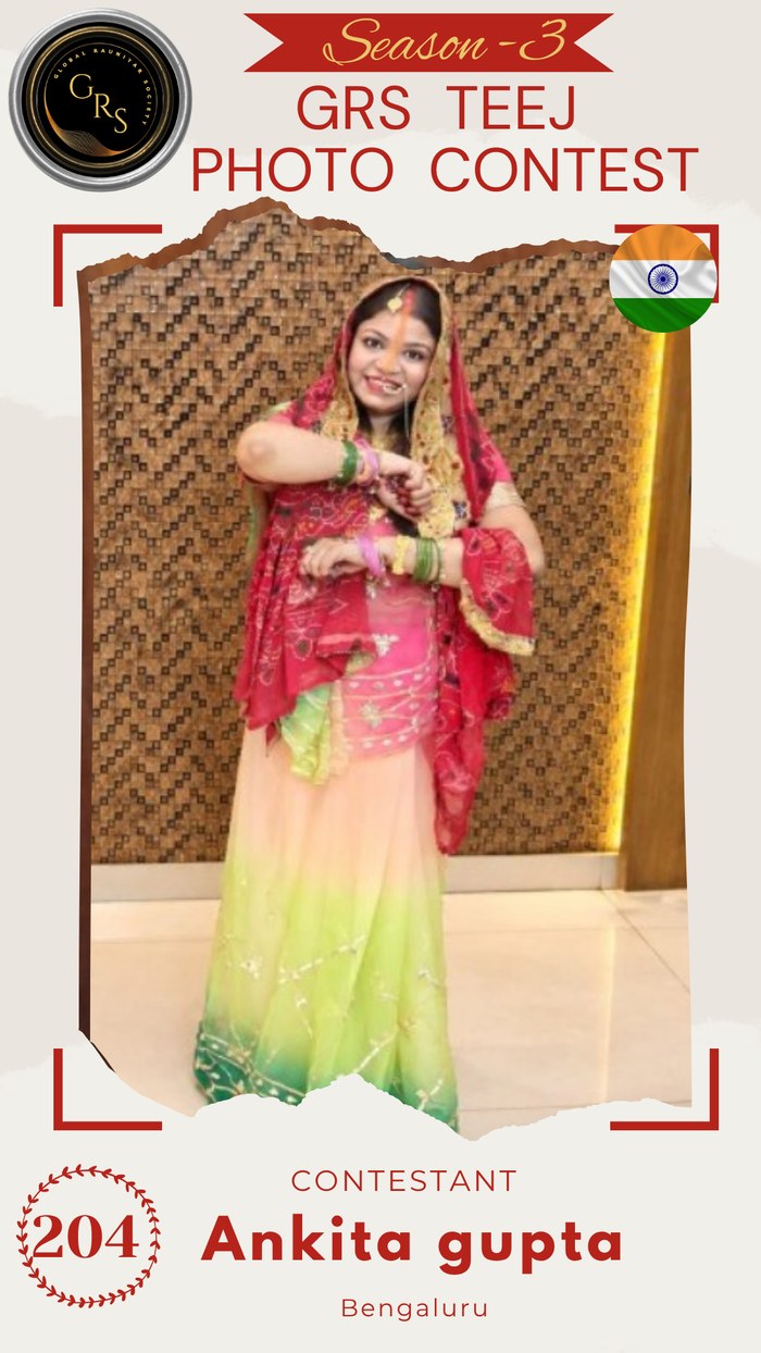 Ankita gupta — Mrs. GRS's TEEJ Photo Contest Season-3 Contestant
