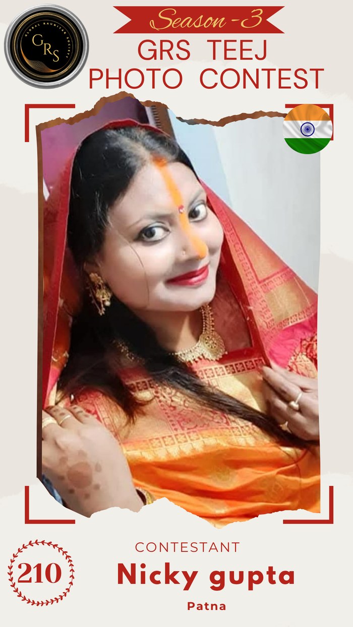 Nicky gupta — Mrs. GRS's TEEJ Photo Contest Season-3 Contestant