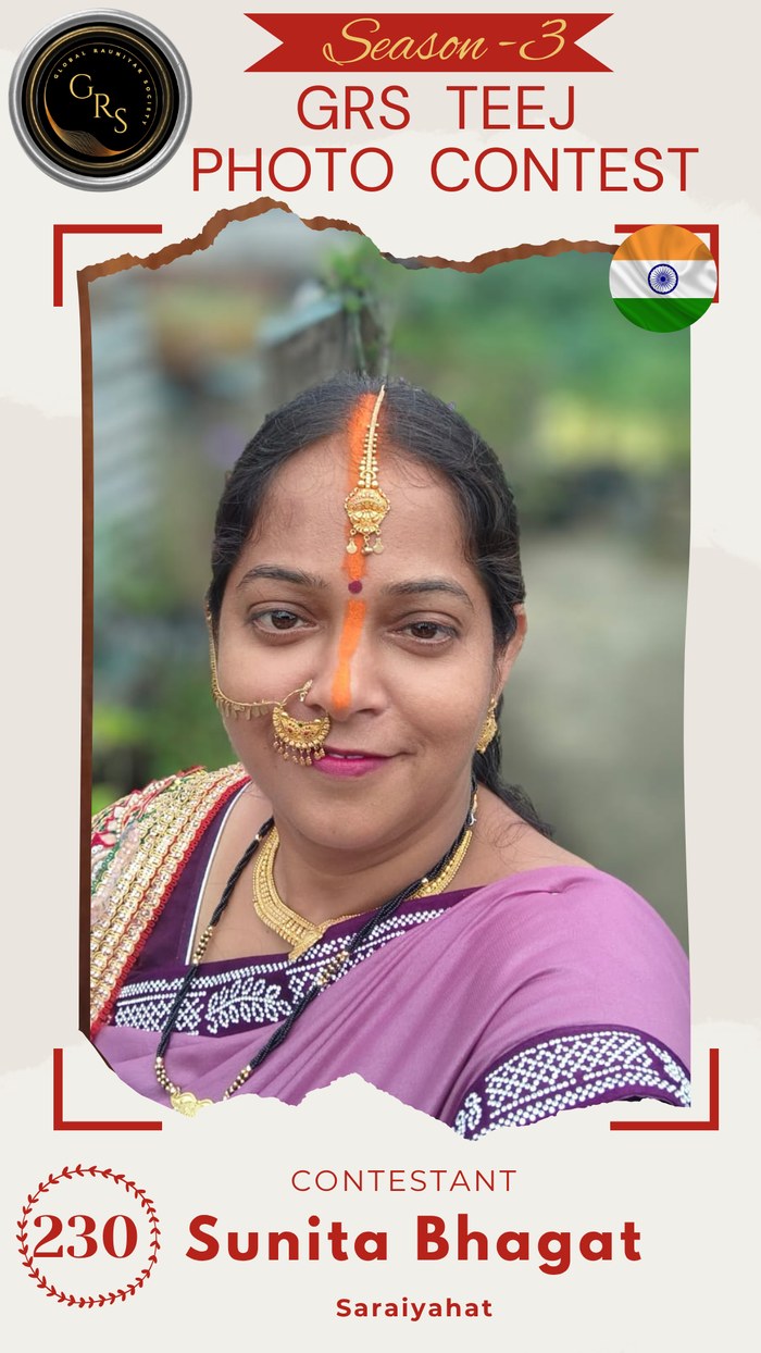 Sunita Bhagat — Mrs. GRS's TEEJ Photo Contest Season-3 Contestant