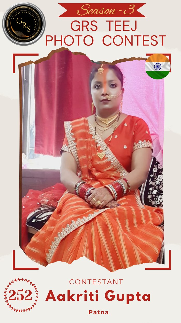 Aakriti Gupta — Mrs. GRS's TEEJ Photo Contest Season-3 Contestant