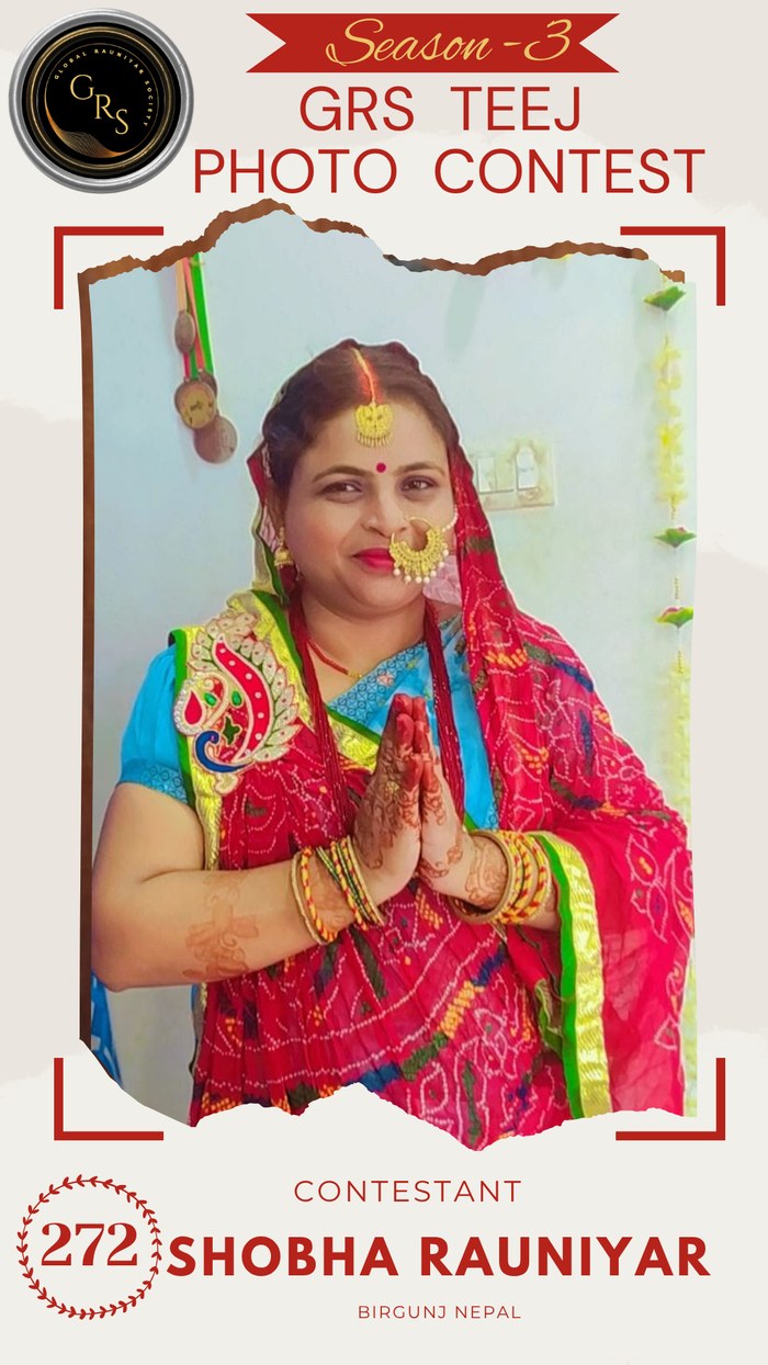 Shobha Rauniyar — Mrs. GRS's TEEJ Photo Contest Season-3 Contestant