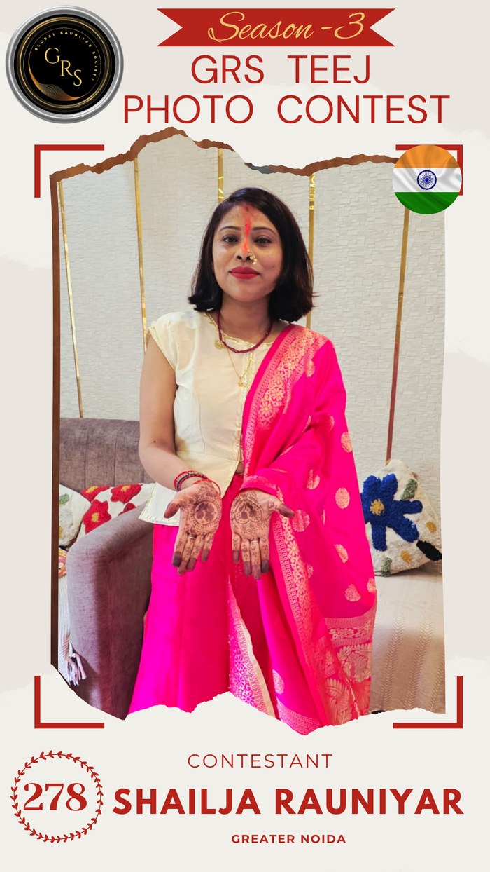 Shailja Rauniyar — Mrs. GRS's TEEJ Photo Contest Season-3 Contestant