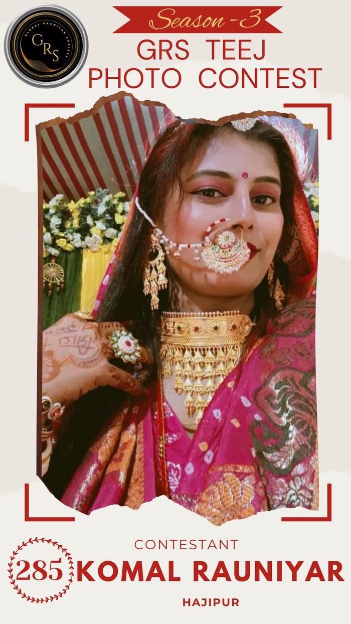 Komal Rauniyar — Mrs. GRS's TEEJ Photo Contest Season-3 Contestant