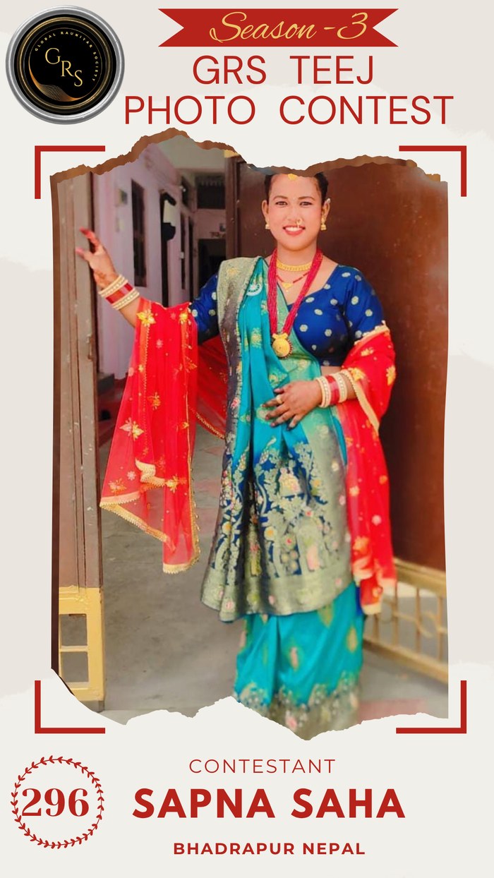 Sapna Saha — Mrs. GRS's TEEJ Photo Contest Season-3 Contestant