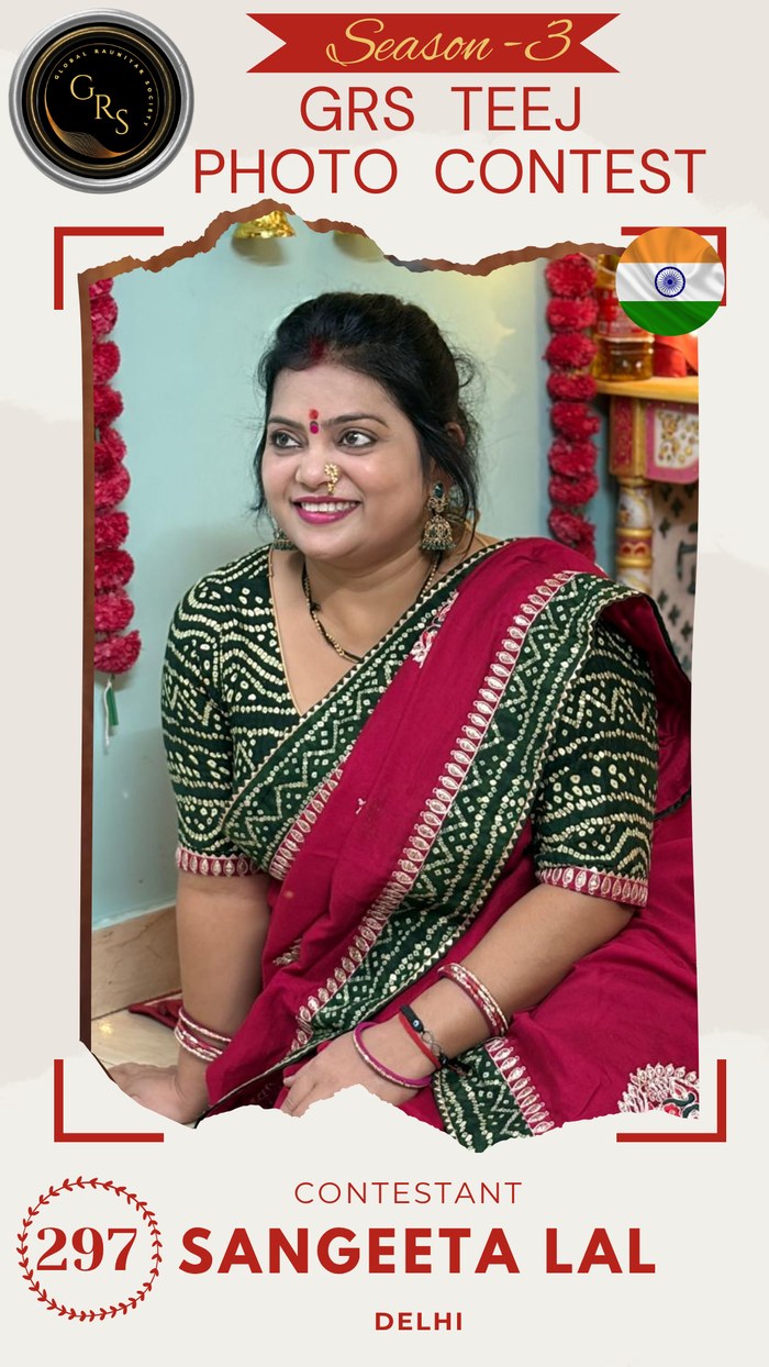 Sangeeta Lal — Mrs. GRS's TEEJ Photo Contest Season-3 Contestant