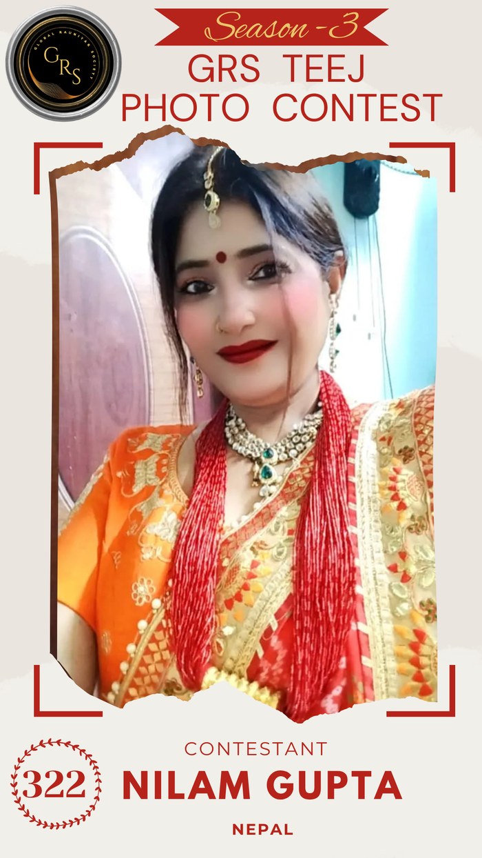 Nilam Gupta — Mrs. GRS's TEEJ Photo Contest Season-3 Contestant