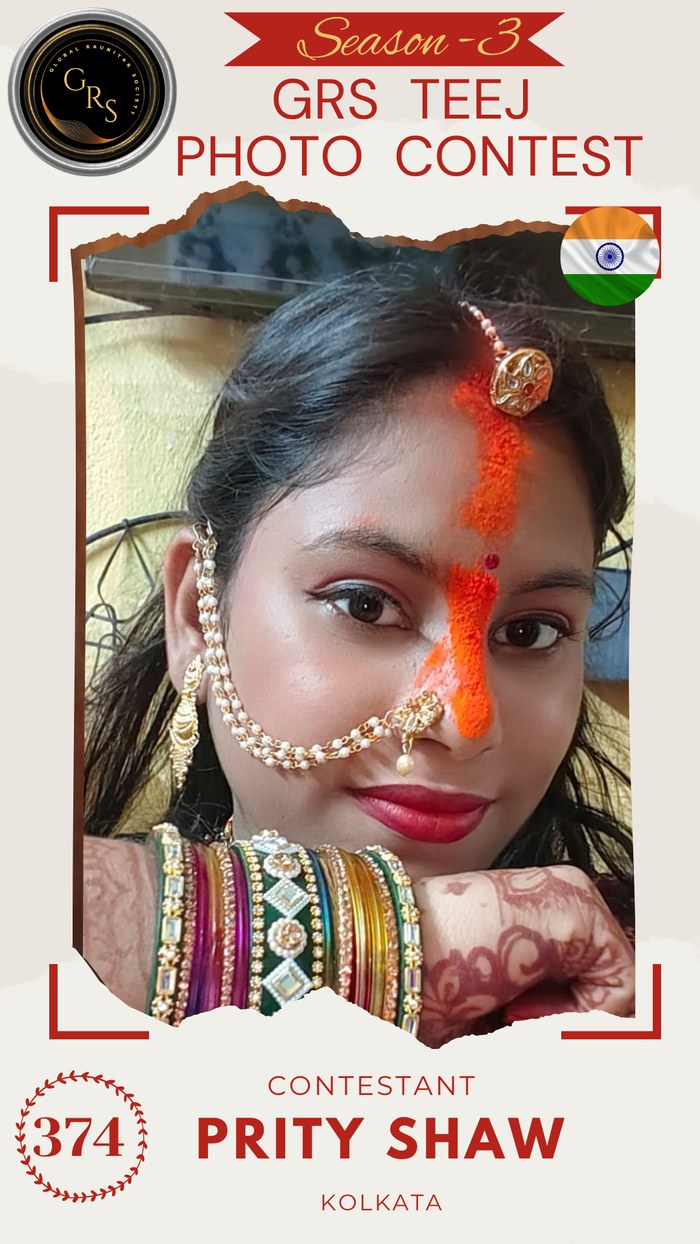 Prity Shaw — Mrs. GRS's TEEJ Photo Contest Season-3 Contestant