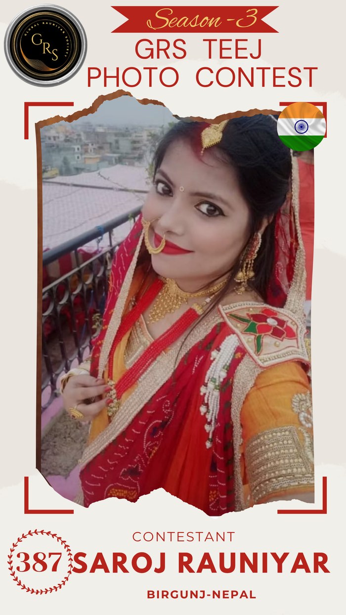 Saroj Rauniyar — Mrs. GRS's TEEJ Photo Contest Season-3 Contestant
