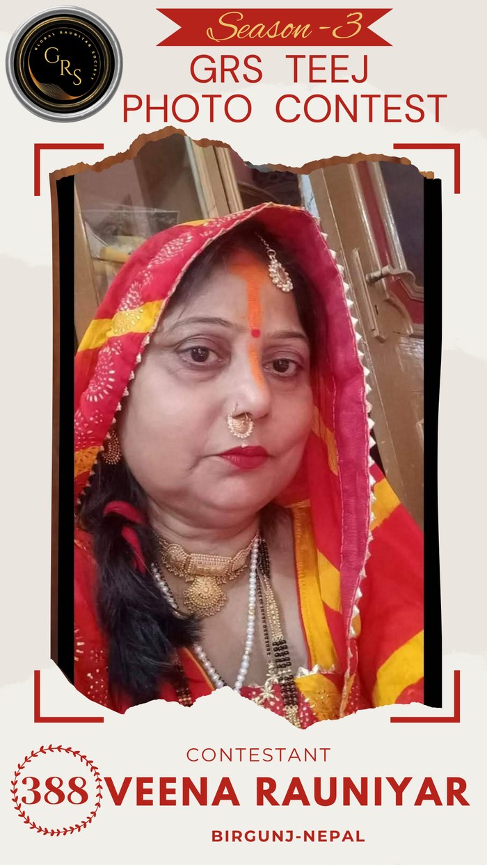 Veena Rauniyar — Mrs. GRS's TEEJ Photo Contest Season-3 Contestant