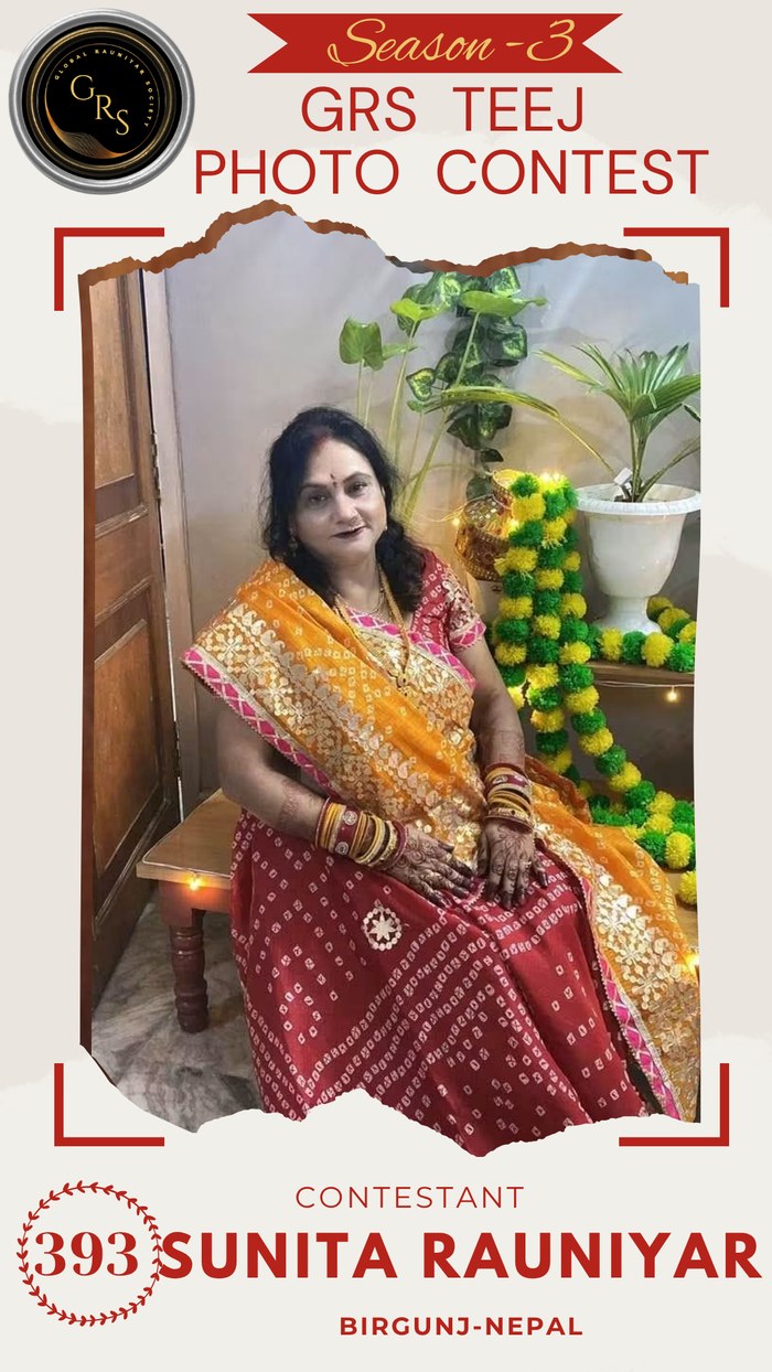 Sunita Rauniyar — Mrs. GRS's TEEJ Photo Contest Season-3 Contestant