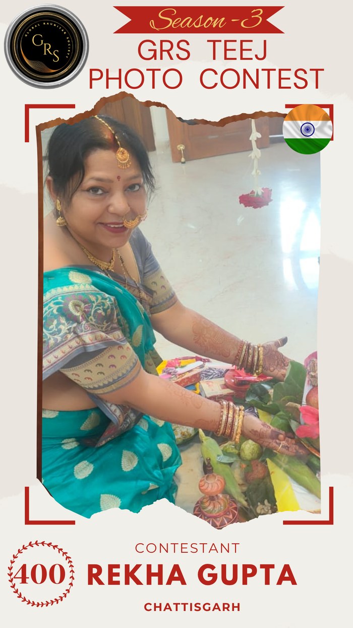 Rekha Gupta — Mrs. GRS's TEEJ Photo Contest Season-3 Contestant