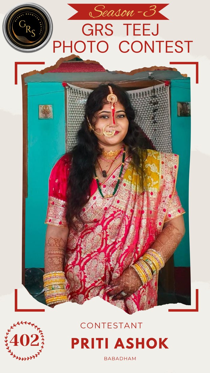 Priti Ashok — Mrs. GRS's TEEJ Photo Contest Season-3 Contestant