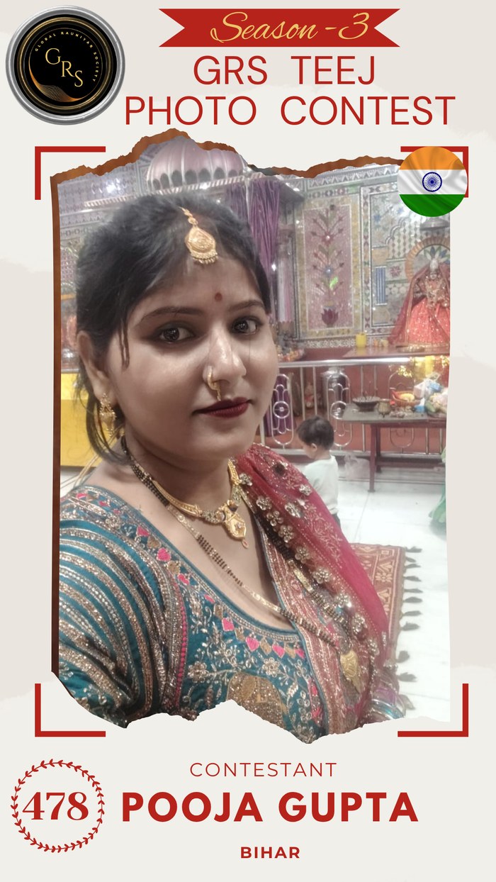 Pooja Gupta — Mrs. GRS's TEEJ Photo Contest Season-3 Contestant