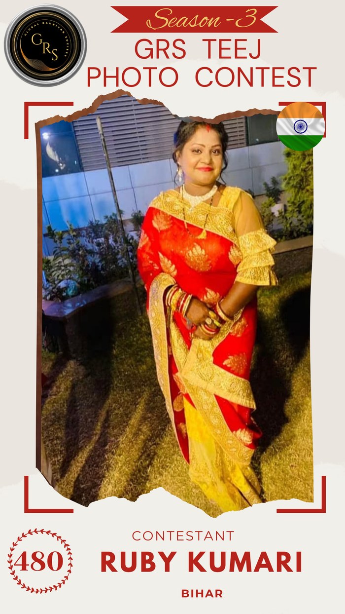 Ruby Kumari — Mrs. GRS's TEEJ Photo Contest Season-3 Contestant